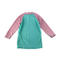 Peppa Pig swim top 9-10 years pink and turquoise Paradise print