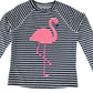 Gap swim top 12-13 years navy and white stripy flamingo long sleeve