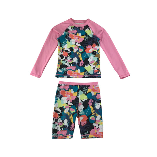 Dunnes Stores swimsuit 8-9 years multicolour floral 2-piece set