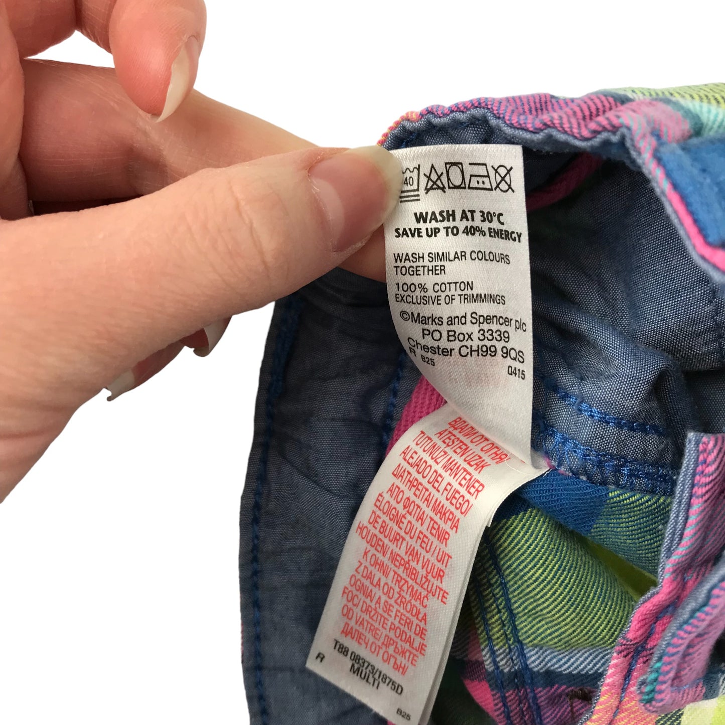 M&S Shorts Age 6 Yellow Checked Adjustable Waist Pockets Belt Loops Cargo Style