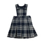 Navy and White Tartan School Bib Style Pinafore