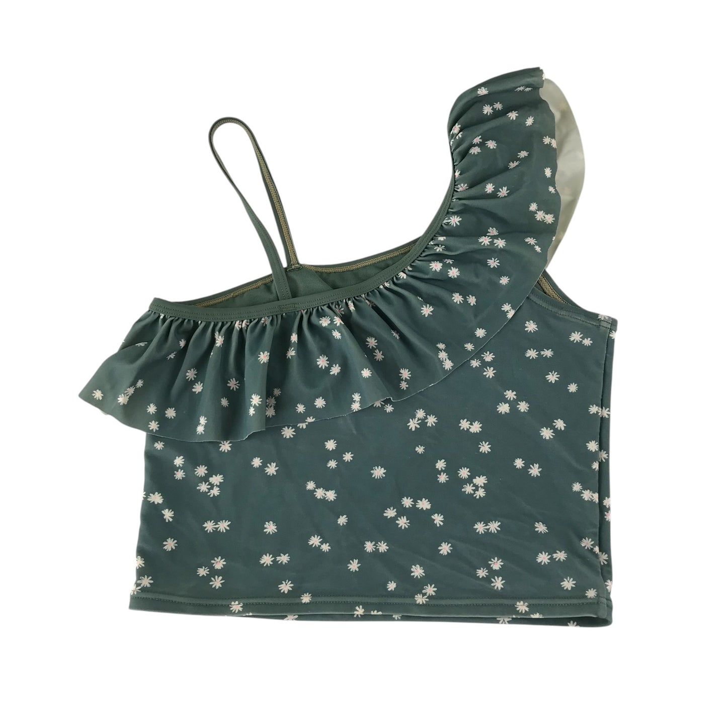 M&S swimsuit 10-11 years green daisies 2-piece set