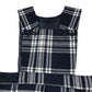 Navy and White Tartan School Bib Style Pinafore