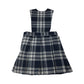 Navy and White Tartan School Bib Style Pinafore