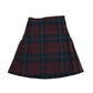 Burgundy and Navy Tartan School Skirt Adjustable Waistband