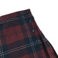 Burgundy and Navy Tartan School Skirt Adjustable Waistband