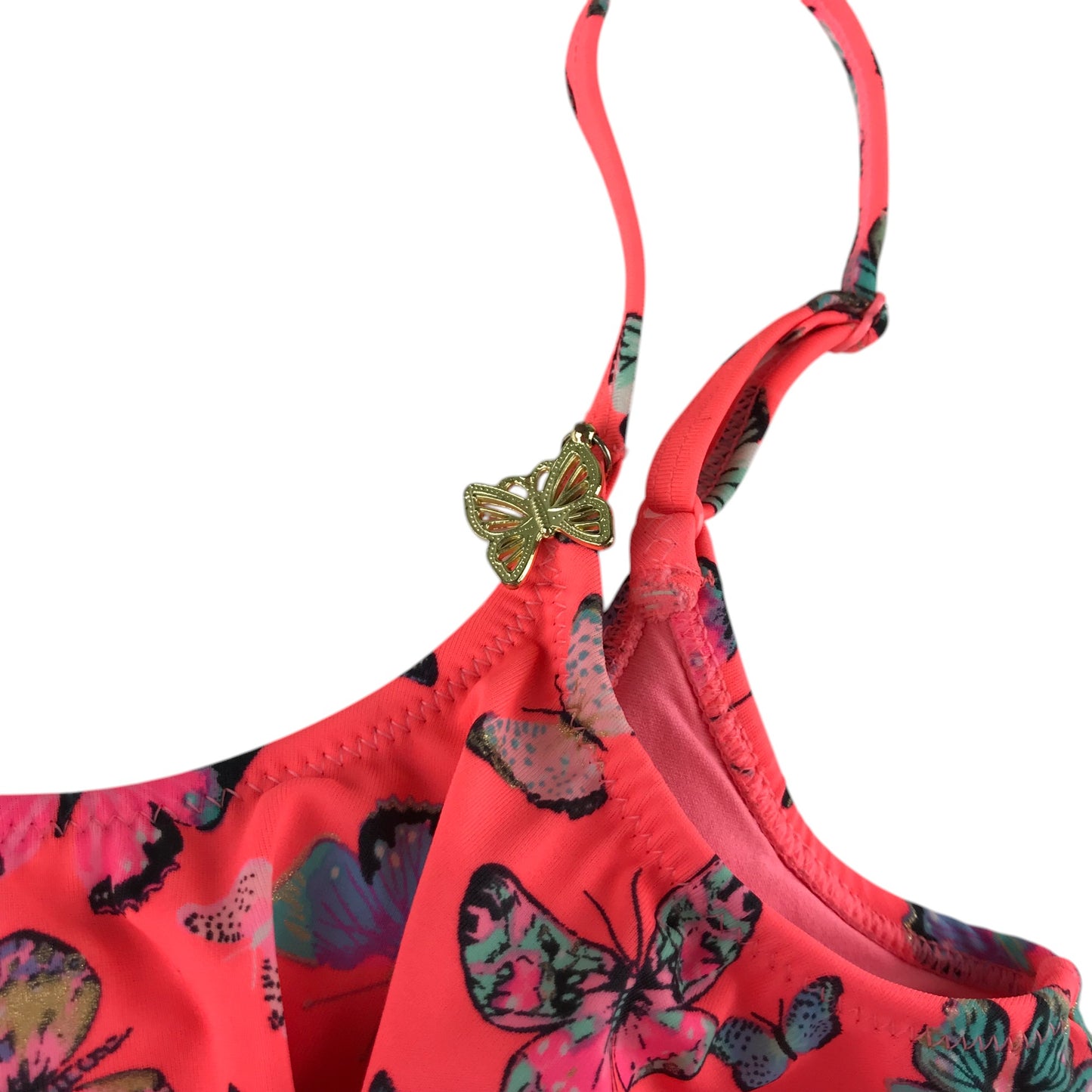 H&M swimsuit 11-12 years pink butterfly print 2-piece set