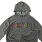 Converse hoodie 8-10 years grey cropped twist detail multicolour logo