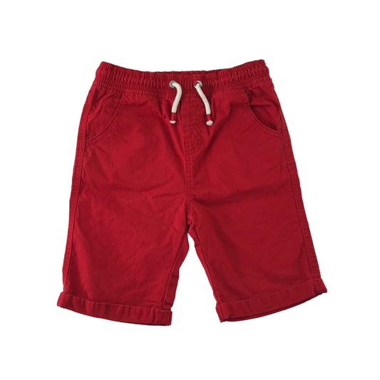 Tu Shorts Age 8 Red Plain Pull Up Cotton