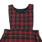 Red and Brown Tartan School Bib Style Pinafore