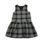 Black and White Tartan V-neck School Bib Style Pinafore