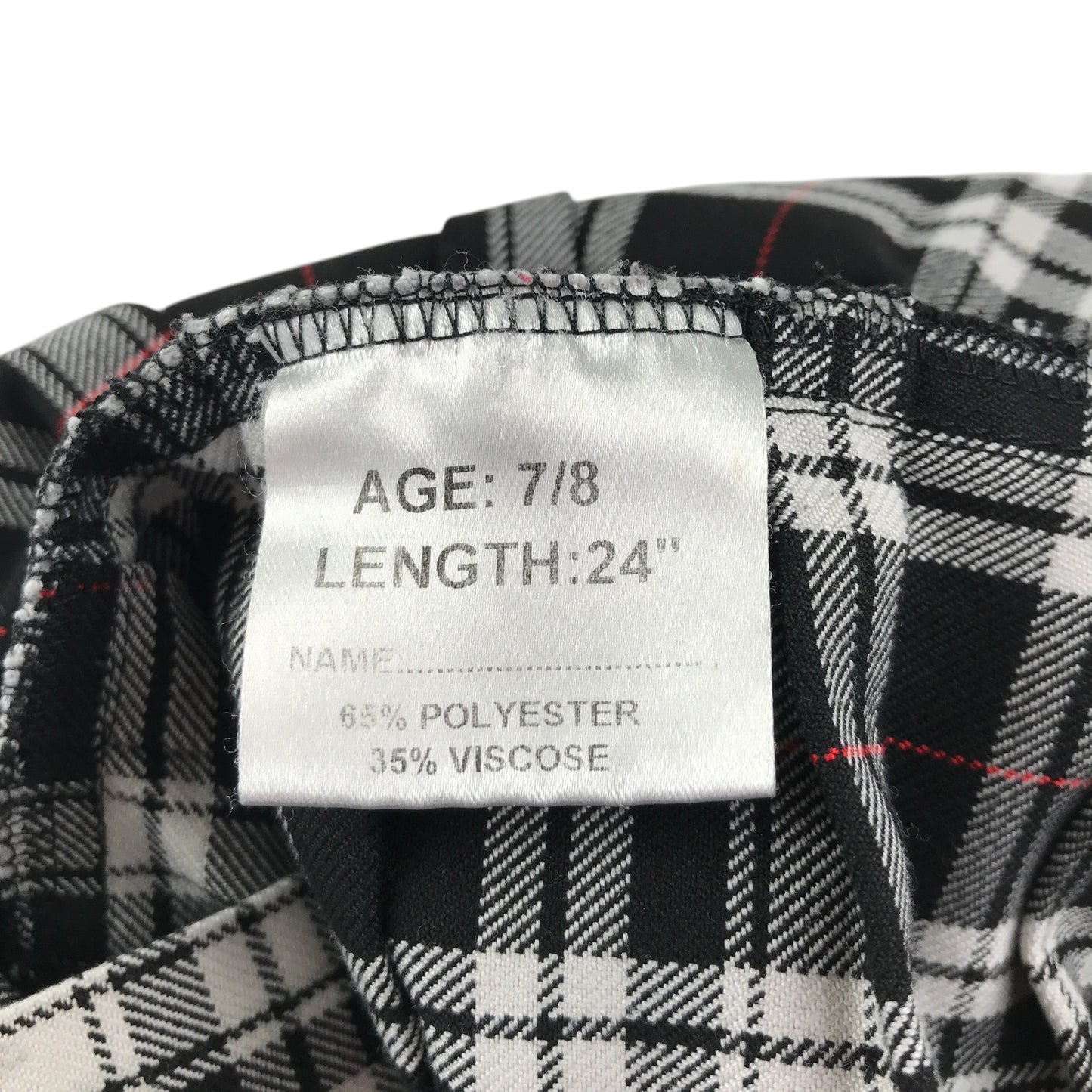 Black and White Tartan V-neck School Bib Style Pinafore