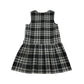 Black and White Tartan V-neck School Bib Style Pinafore