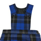 Blue Black and White Tartan School Bib Style Pinafore