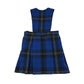 Blue Black and White Tartan School Bib Style Pinafore
