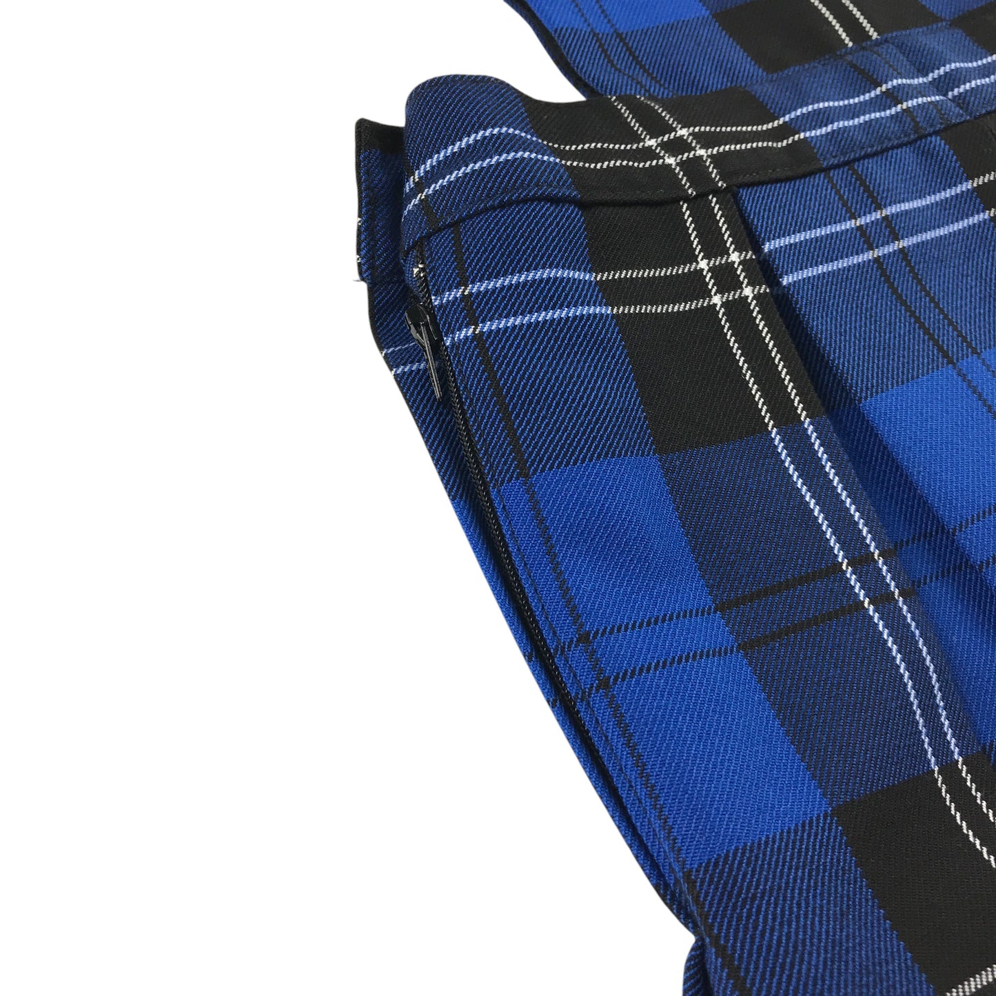 Blue Black and White Tartan School Bib Style Pinafore