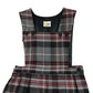 Grey and Red Tartan Bib School Bib Style Pinafore