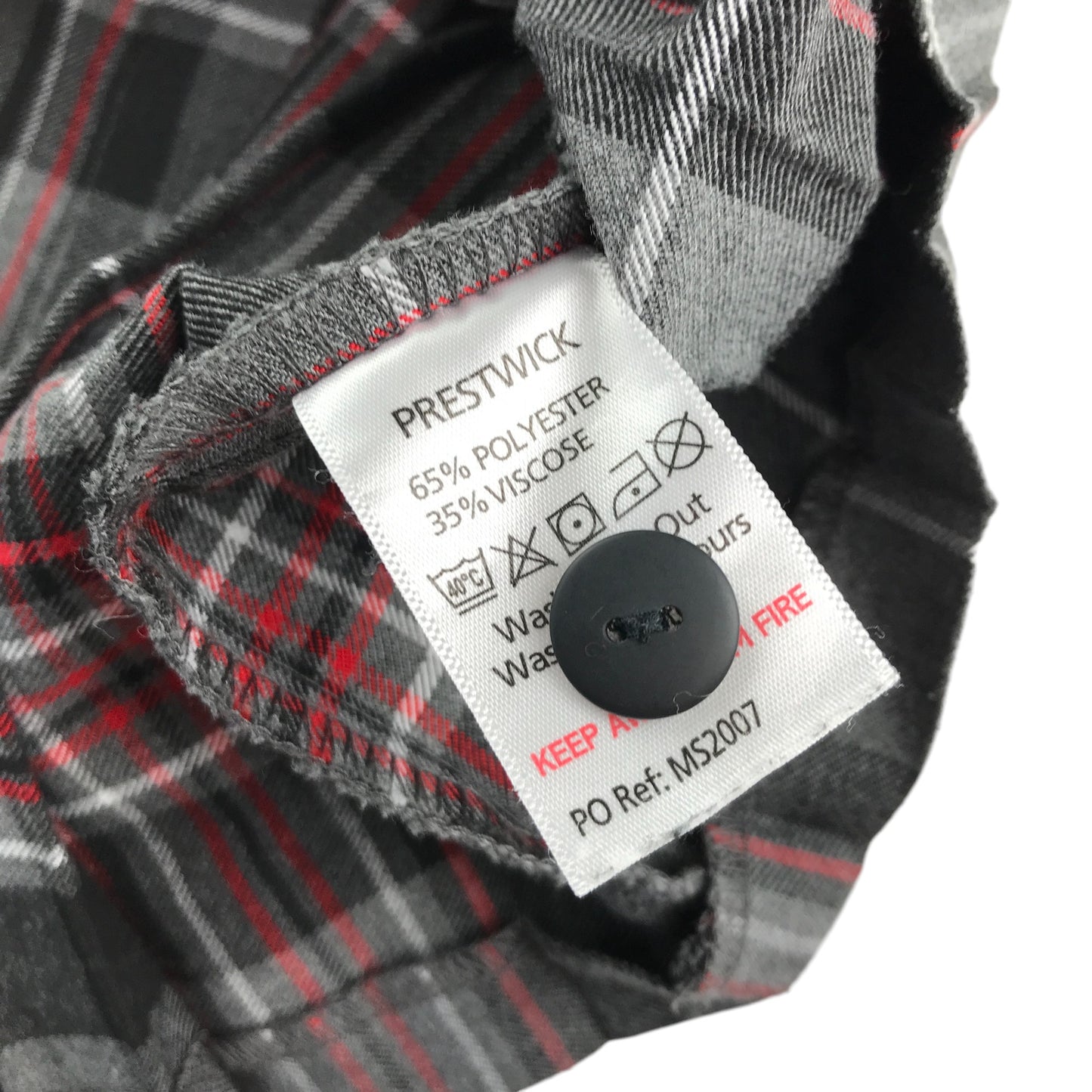 Grey and Red Tartan Bib School Bib Style Pinafore