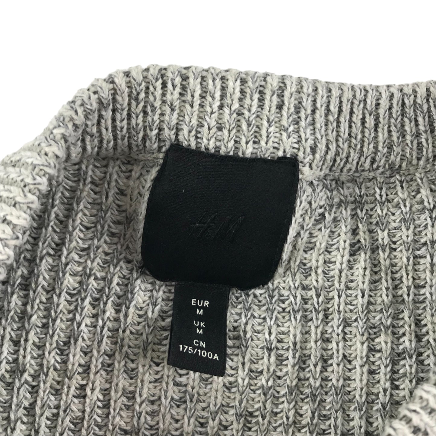 H&M Jumper Men's Size M Grey Plain Knit