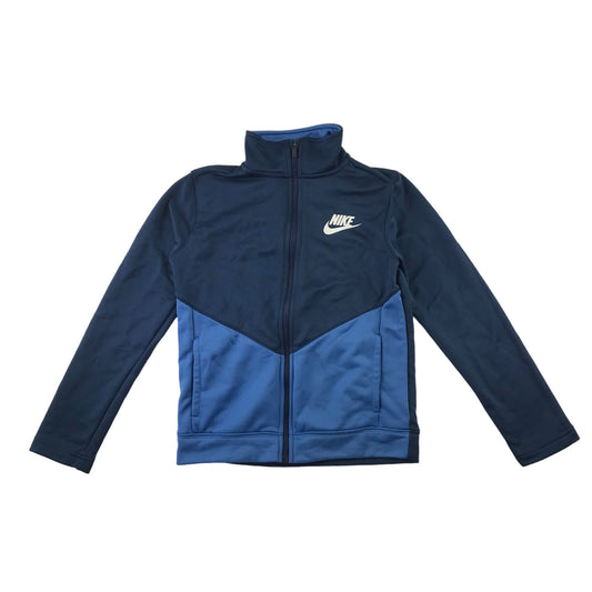 Nike sweater 9-11 years blue and navy panelled full zipper sport top