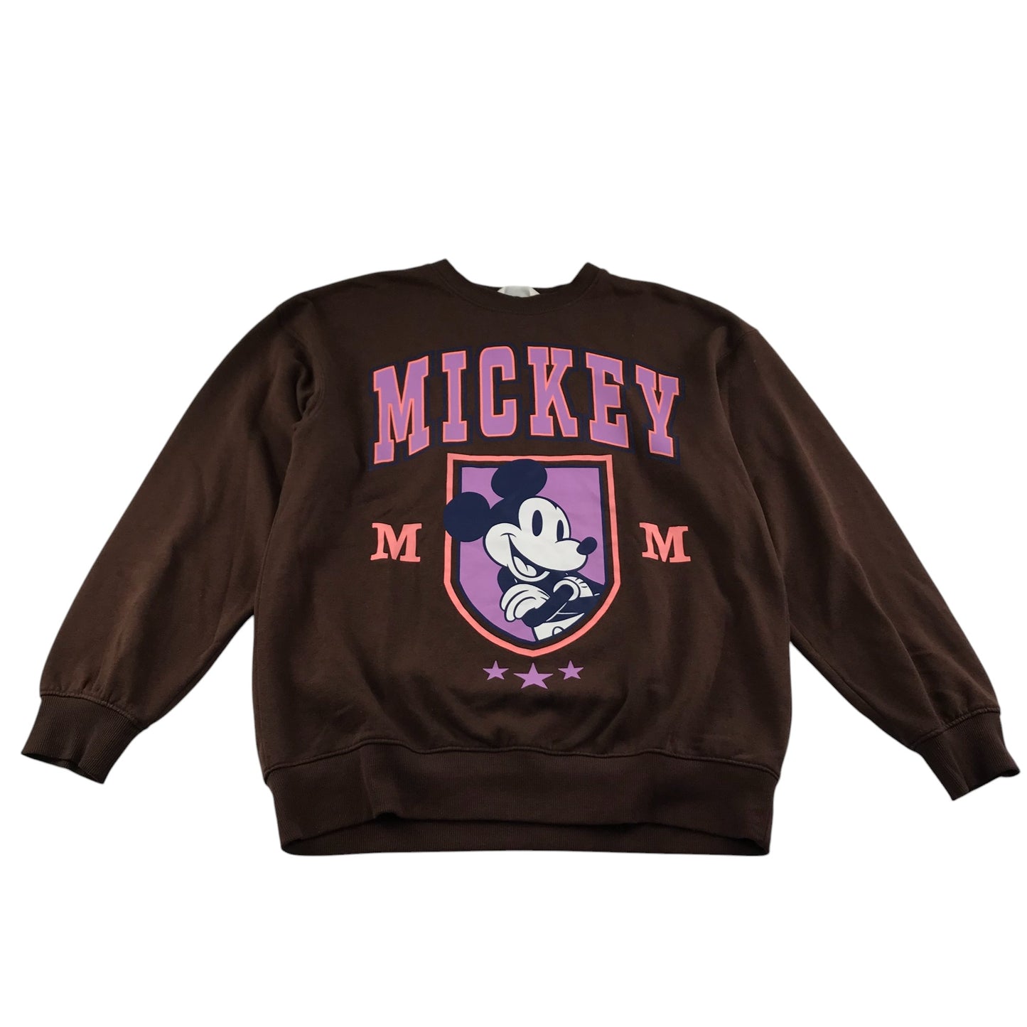 H&M Sweatshirt 15-16 Years Brown Mickey Mouse Graphic Print