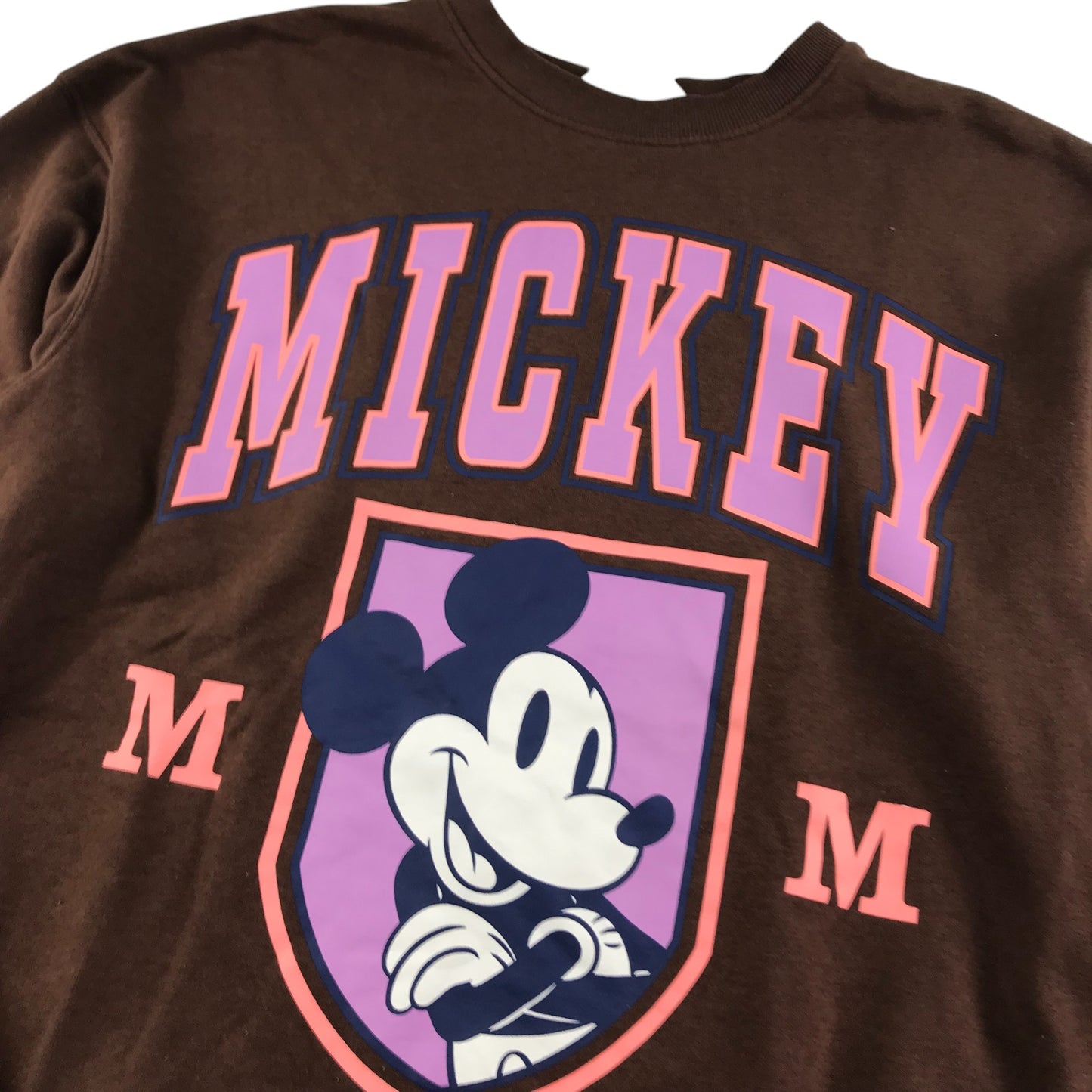 H&M Sweatshirt 15-16 Years Brown Mickey Mouse Graphic Print