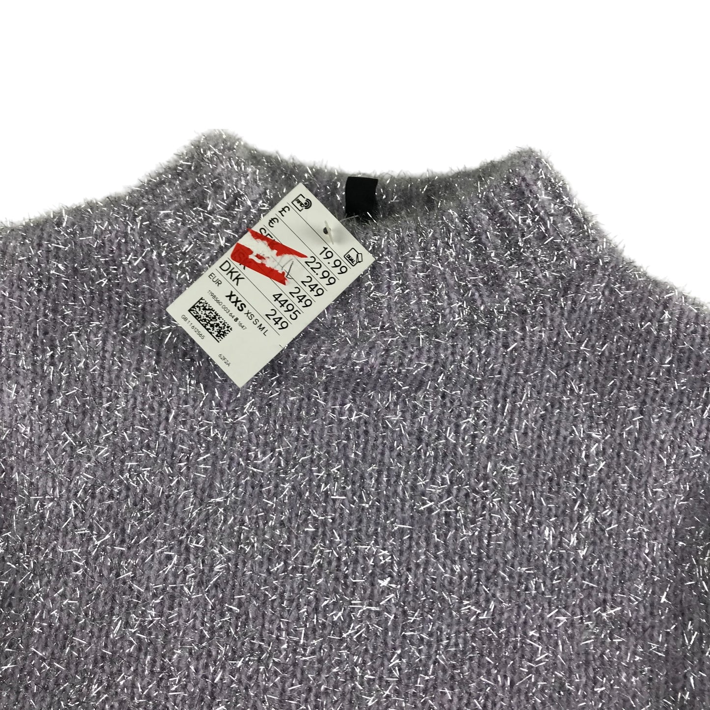 H&M Jumper Adult XXS Lilac Sparkly Fluffy Soft