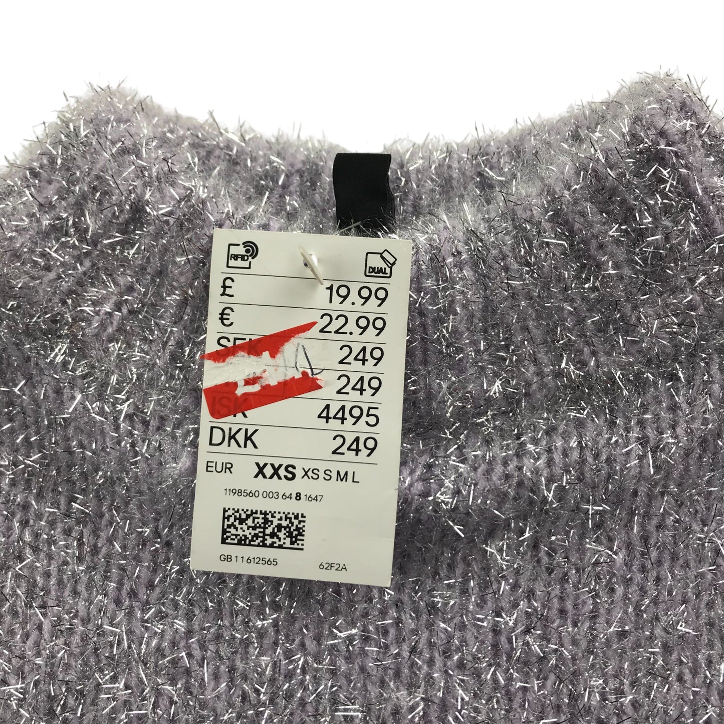 H&M Jumper Adult XXS Lilac Sparkly Fluffy Soft