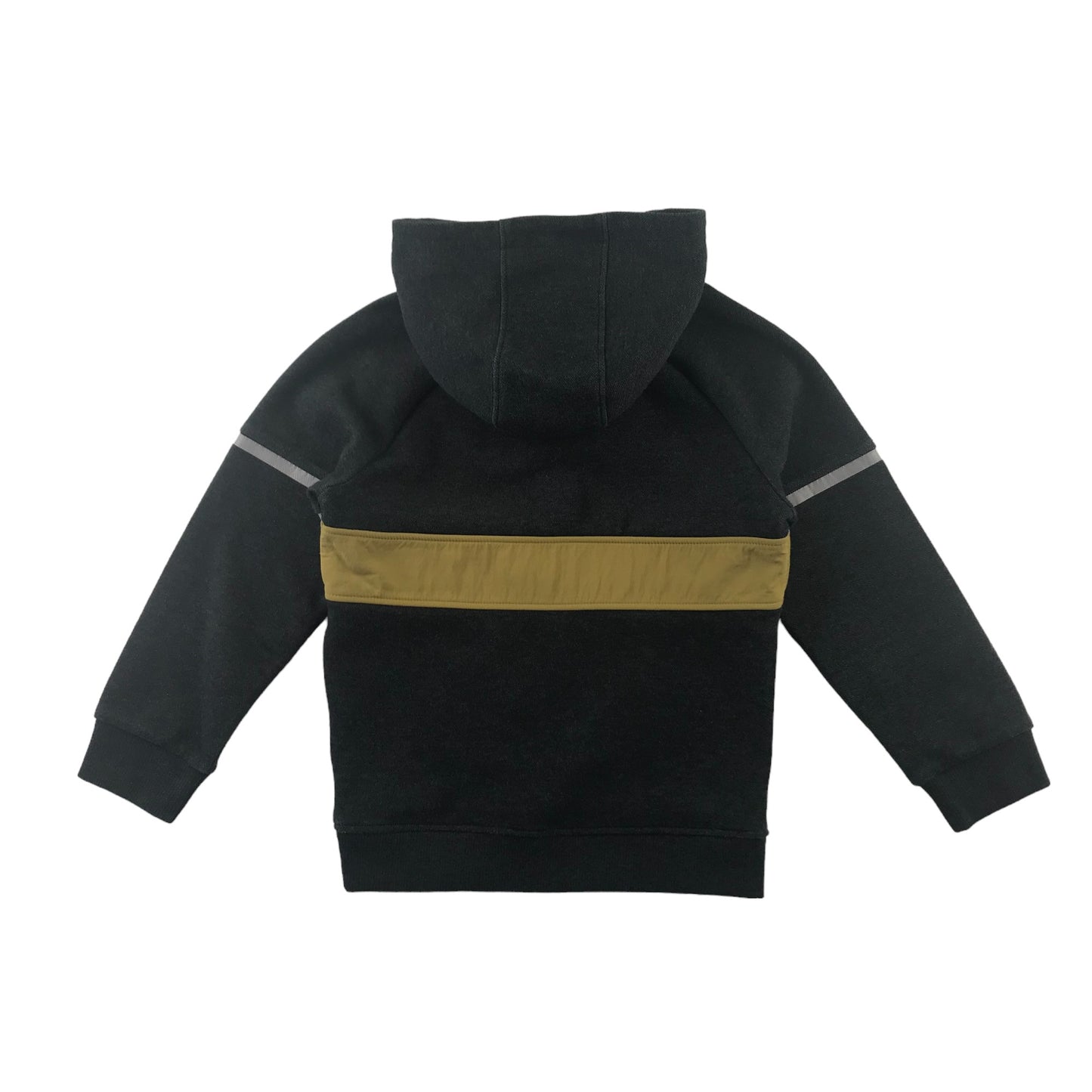 Nutmeg hoodie dark grey with mustard panelling details