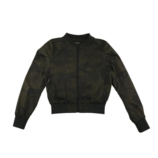 Brave Soul light jacket women's XS dark khaki bomber style cuffed arms and waist camo
