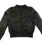 Brave Soul light jacket women's XS dark khaki bomber style cuffed arms and waist camo
