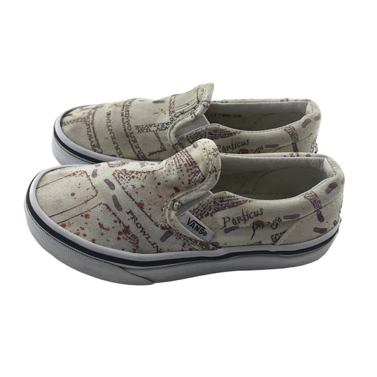 Vans plimsols shoe size 11.5 beige and red Harry Potter theme