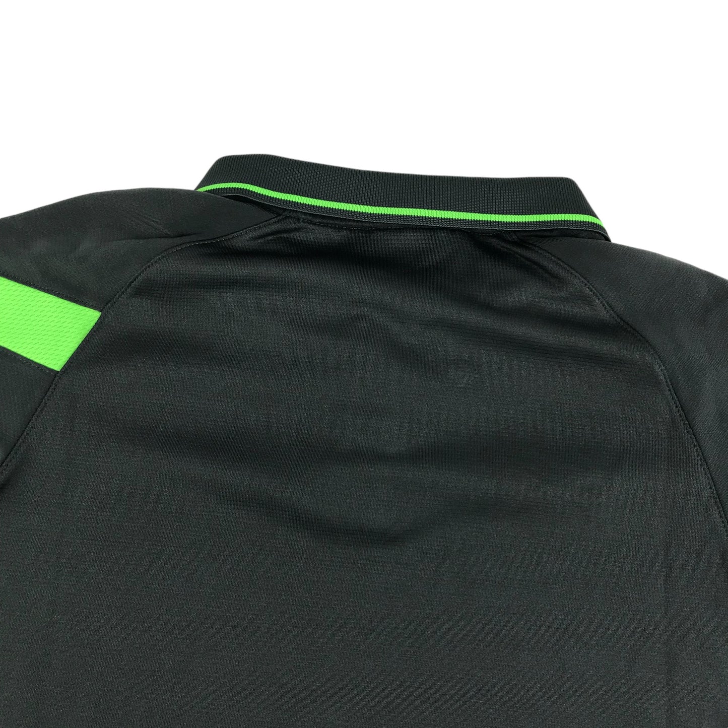 Nike Polo Shirt Age 9-10 Dark Grey and Green Dri-Fit Sport