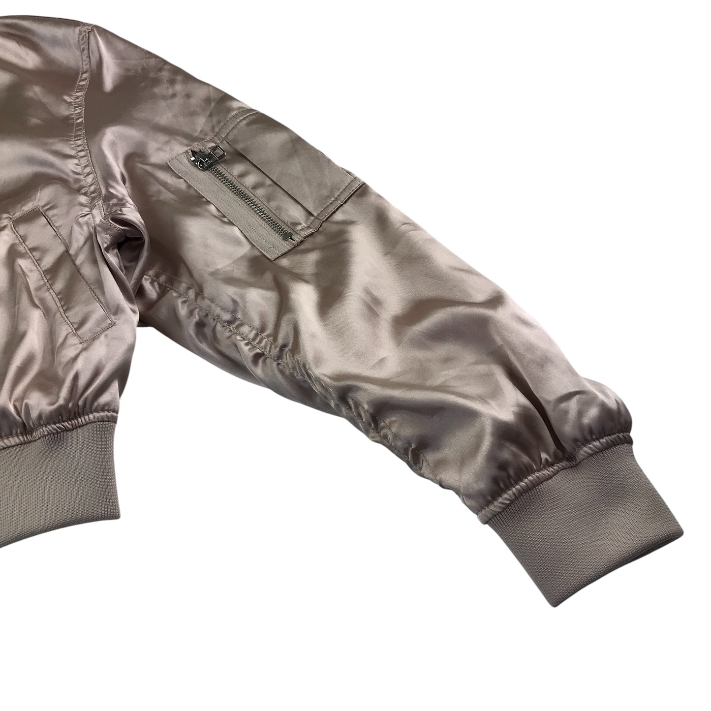 H&M light jacket 12-13 years pink shiny bomber style cuffed arms and waist