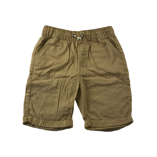 Nutmeg Shorts Age 10 Beige Plain Pull Up Cotton