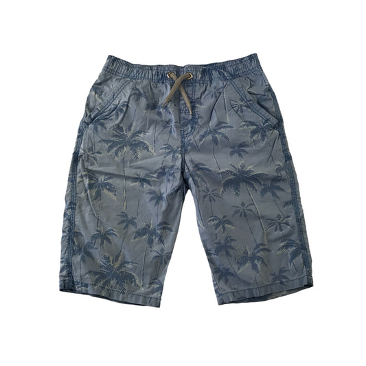 Tu Shorts Age 10 Blue Palm Tree Print Pull Up Cotton