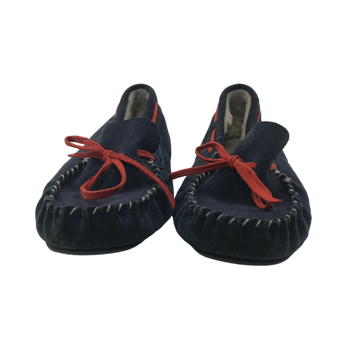 Boden Navy and Red Leather Loafer Slippers Shoe Size 13.5 jr