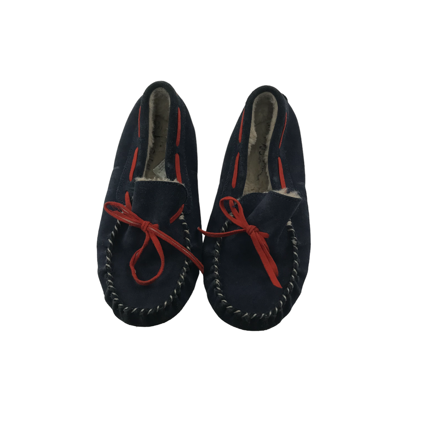 Boden Navy and Red Leather Loafer Slippers Shoe Size 13.5 jr