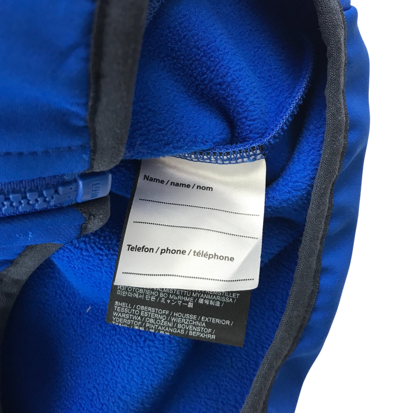 Jack Wolfskin jacket 11-12 years blue and grey waterproof hard shell warm fleece lining