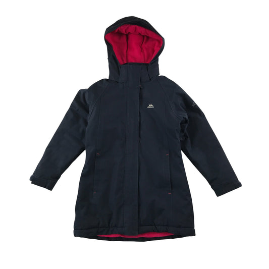 Trespass jacket 5-6 years navy warm fleece lining waterproof