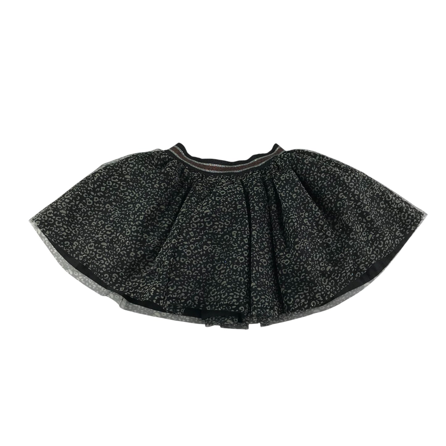 Tu skirt years black graphic spot pattern mesh