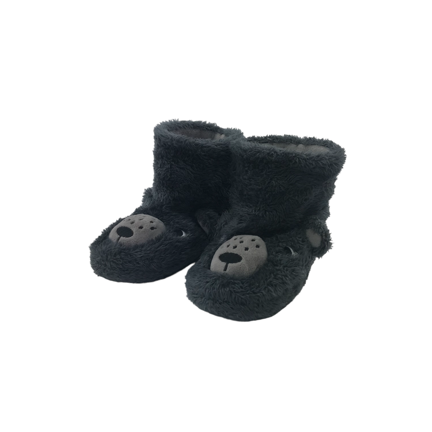 Grey Bear Face Slippers Shoe Size 10 jr