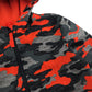 Mountain Warehouse jacket 9-10 years grey and orange camo hard shell warm fleece lining