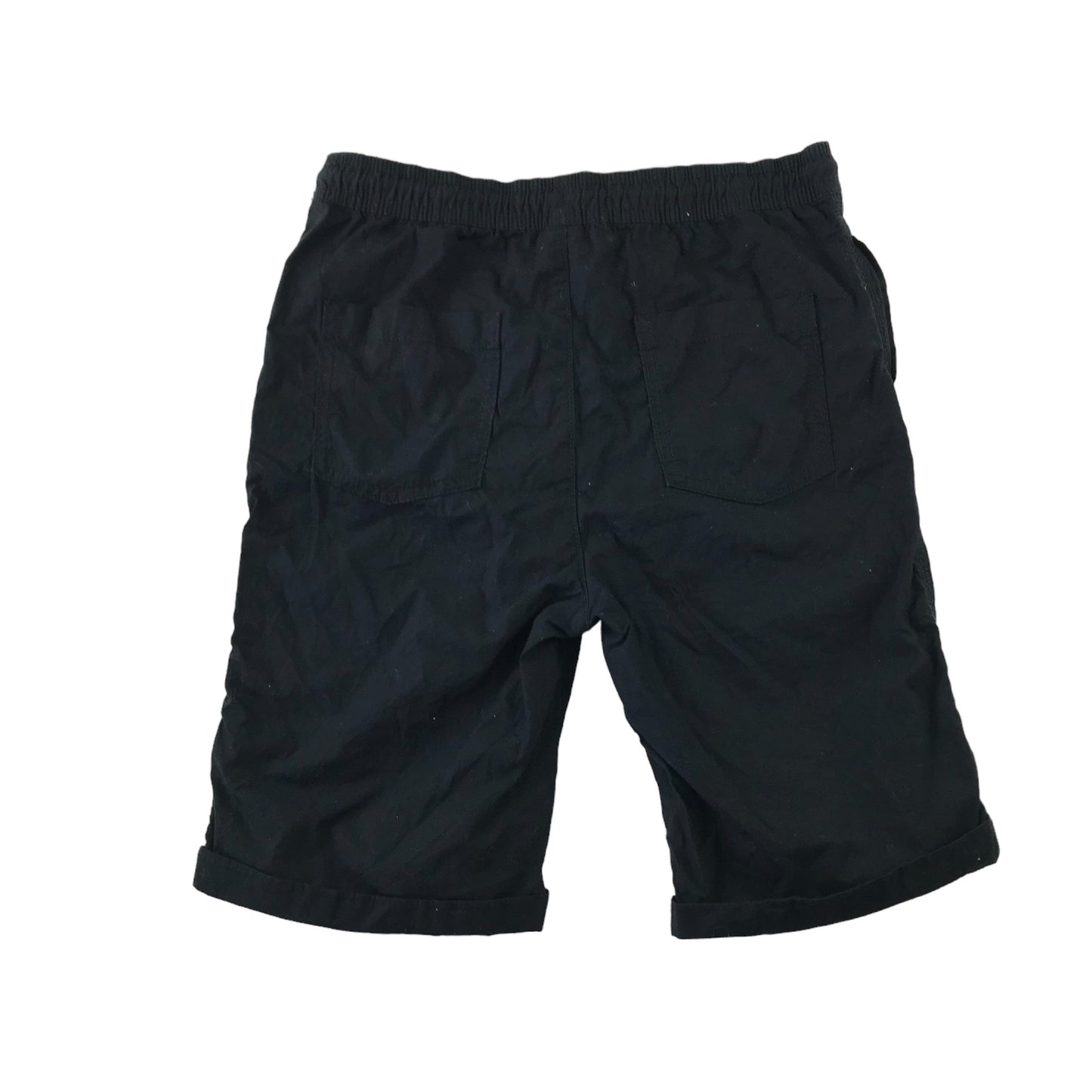 Tu Shorts Bundle Age 11 Plain Black and Tiger Floral Print Shorts Pull Up Cotton