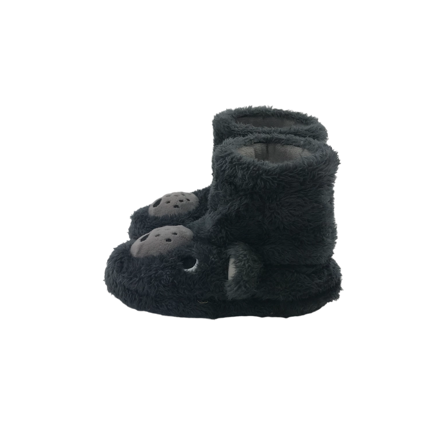 Grey Bear Face Slippers Shoe Size 10 jr