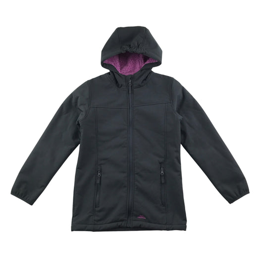 Trespass jacket 9-10 years grey soft shell warm pink fluffy lining interior