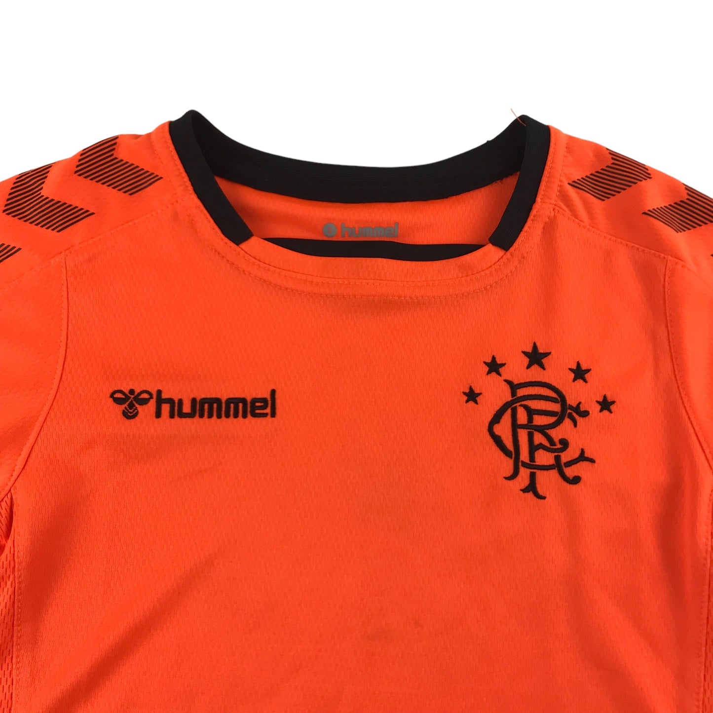 Hummel Rangers FC Football Top Age 8-10 Bright Orange Short Sleeve Training Top