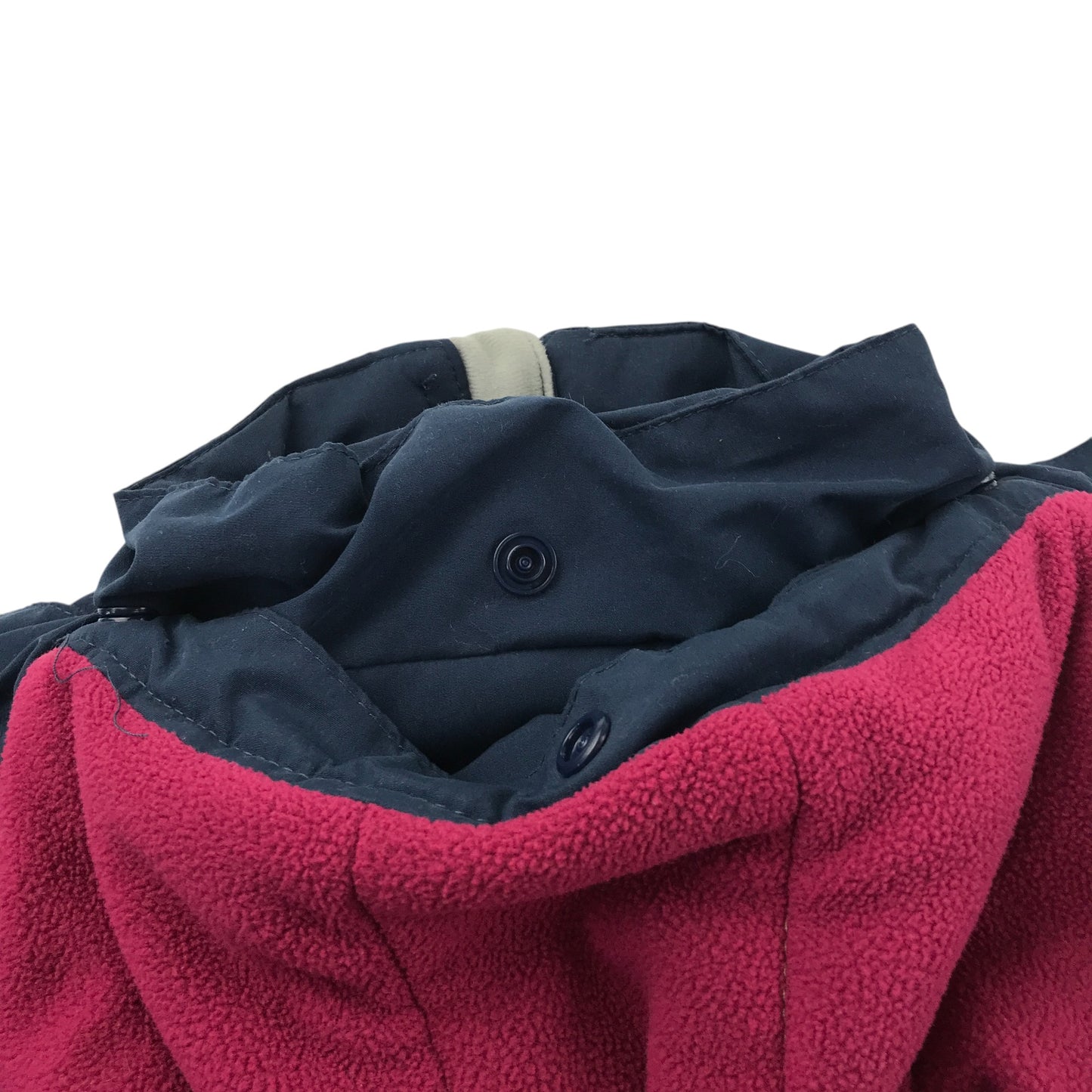 Trespass jacket 7-8 years navy with pink warm fleece lining parka waterproof