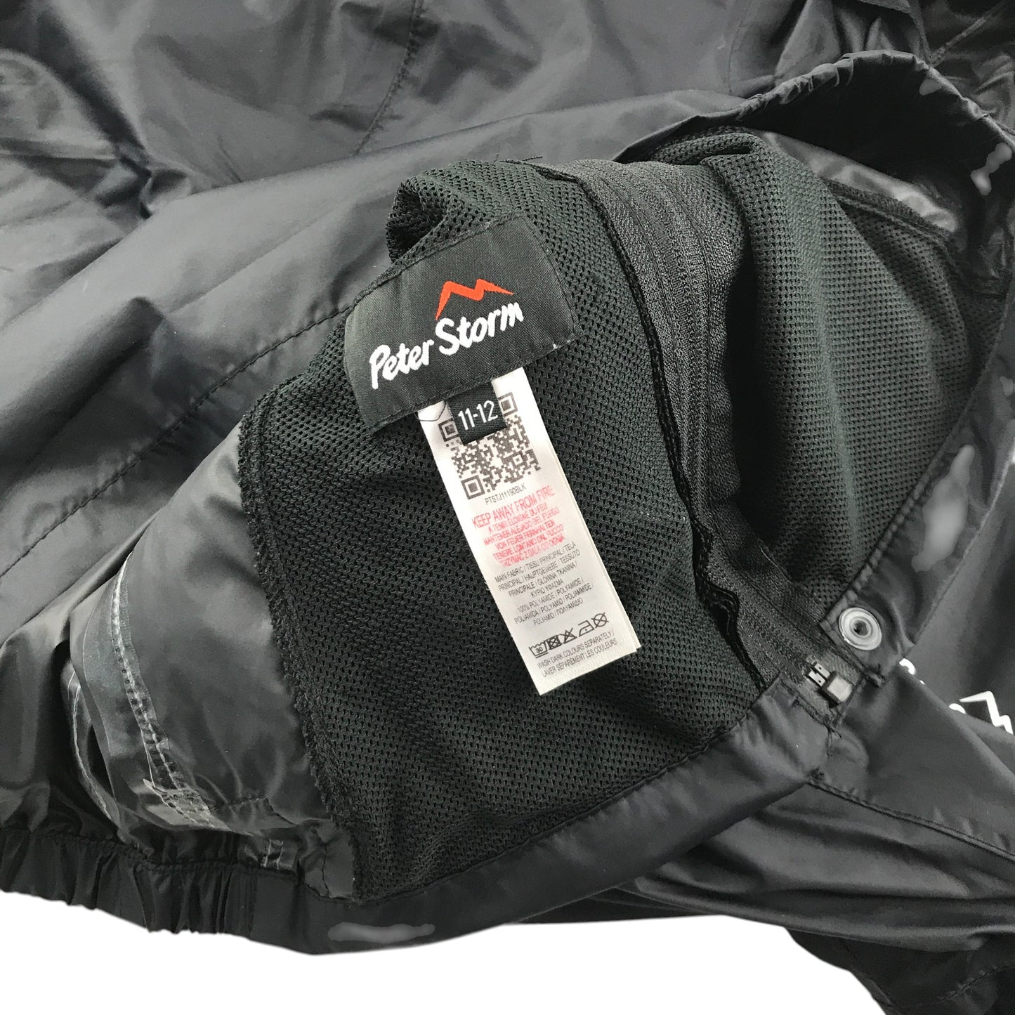 Peter Storm light jacket 11-12 years black plain light weight shower proof