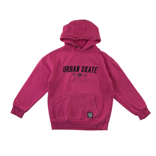 Primark hoodie 9-10 years pink urban skate text graphic